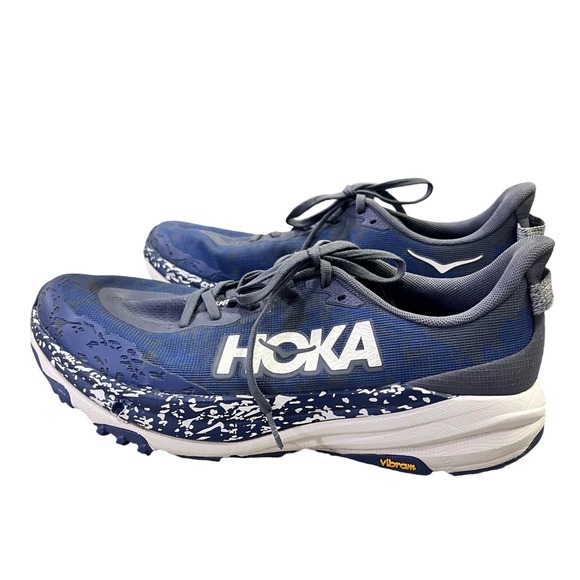 Hoka Speedgoat 6 Mens Trail Running Shoes Blue White Speckled Vibram Mens 11.5